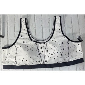TORRID Curve Cotton Scoop Neck White Black Stars Boyfriend Bralette Bra Size 5